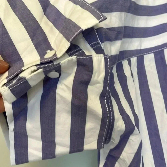 NWT Banana Republic purple  white striped shirt - Picture 4 of 5